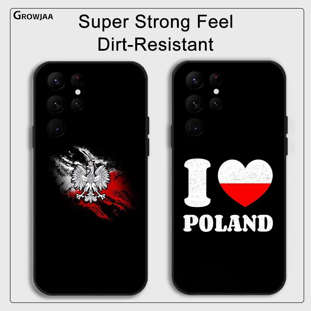 

P-Poland Flag Phone Case for Samsung Galaxy S24 Ultra S22 S23 Ultra S21 S20 5G Protective Silicone TPU Funda
