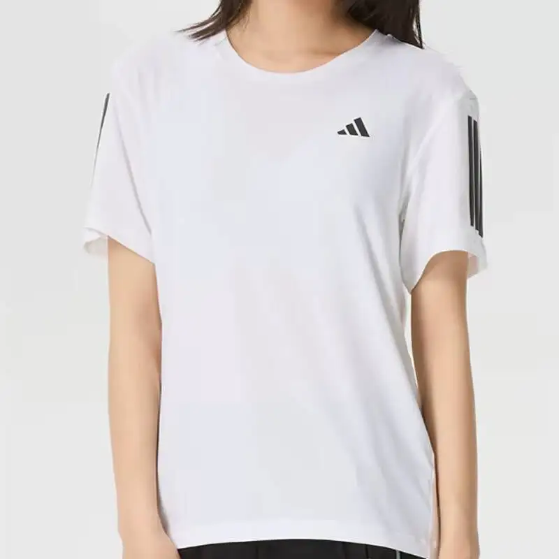 

new Adidas Women's White Climacool Breathable Short Sleeve T-Shirt Fitness Sportswear KU8746