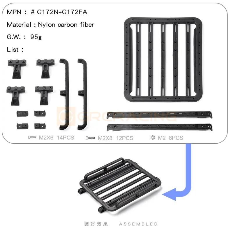Parts Roof Rack TRACTION HOBBY TANK300 1/8 RC Model Car Crawler Modification Accessories