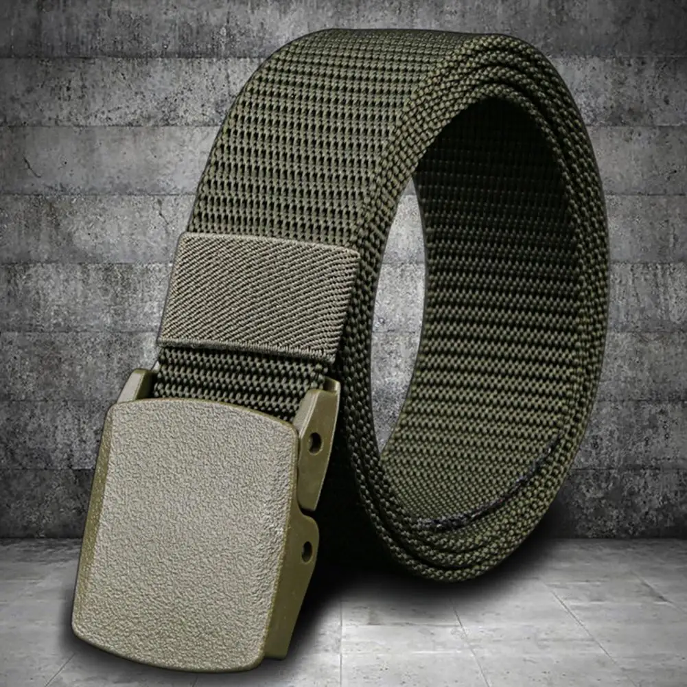 125cm Men Military Nylon Belt Adjustable Exquisite Buckle Men Lightweight All Match Waist Belt Outdoor Travel Waist