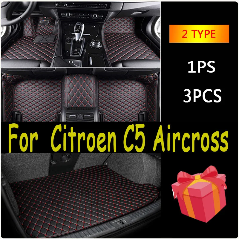

Car Floor Mats For Citroen C5 Aircross 2018~2022 Leather Mat Durable Pad Auto Rugs Carpets Interior Parts Car Accessories 2019