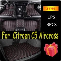 Car Floor Mats For Citroen C5 Aircross 2018~2022 Leather Mat Durable Pad Auto Rugs Carpets Interior Parts Car Accessories 2019
