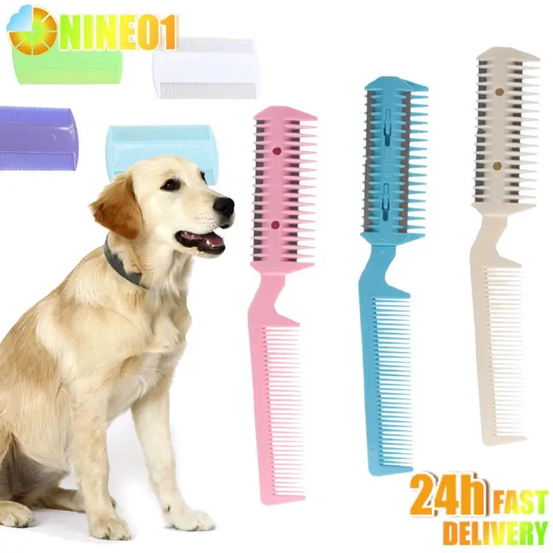 Pet Hair Trimmer Comb Cutting Cut Dog Cat With 2 Blades Grooming Razor Thinning Hairbrush Comb Products For Cats Dog Supplies