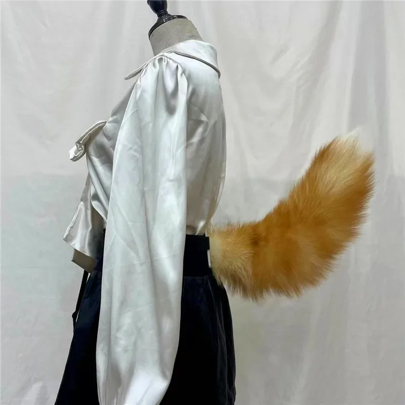 New Fox Fur Tail Waist Plushly Animals Fox Tail Cosplay Props Adjustable Belt Anime Accessories Artificial Fur Tail Costume