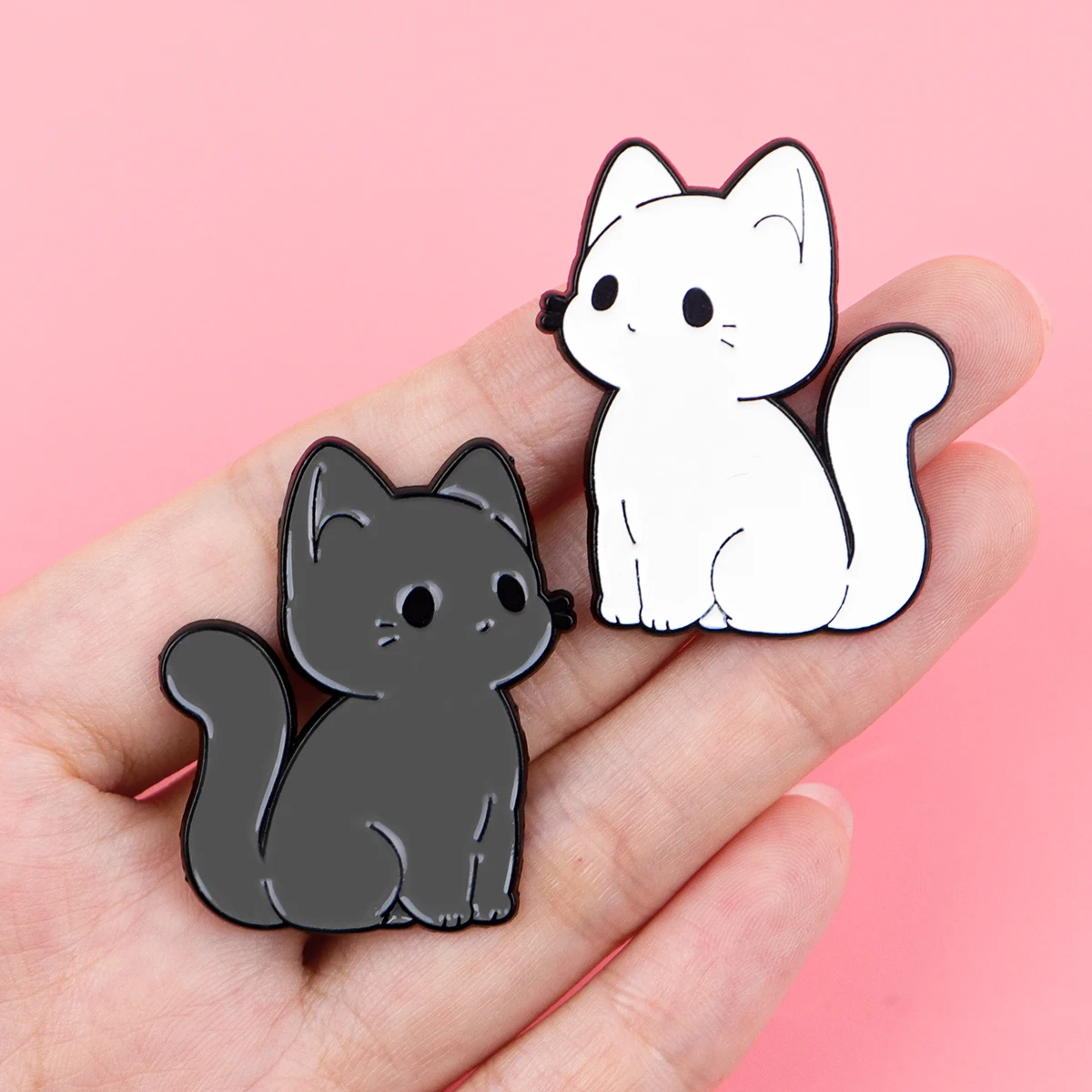 لطيف ملون القط المينا دبابيس شارات الحيوانات التلبيب دبابيس للملابس حقائب الظهر الأزياء والمجوهرات والاكسسوارات هدية #3