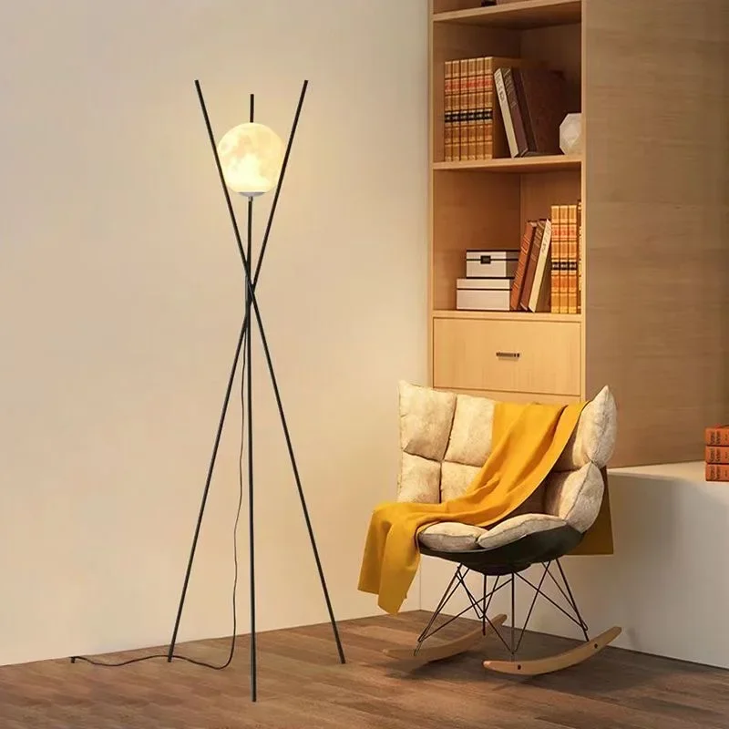 Imagem -06 - Modern Standing Led Floor Lamp Bola de Vidro Tripé Luzes para Sala de Estar Quarto Canto de Cabeceira Sofá Home Decor Desk