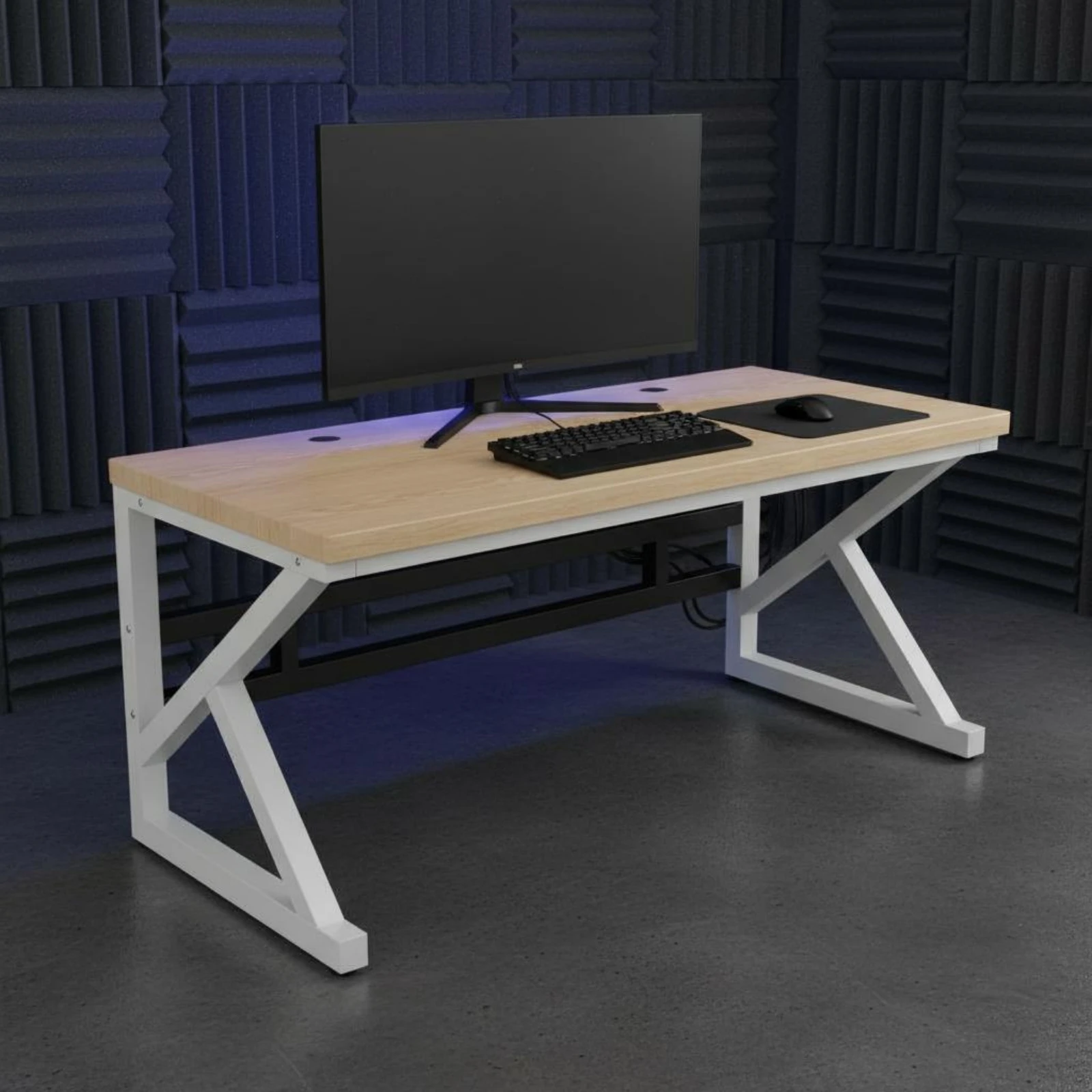 Study Desk Space-Saving Home Office Desk Furniture Reinforced Support Bar Easy to Match for Bedroom