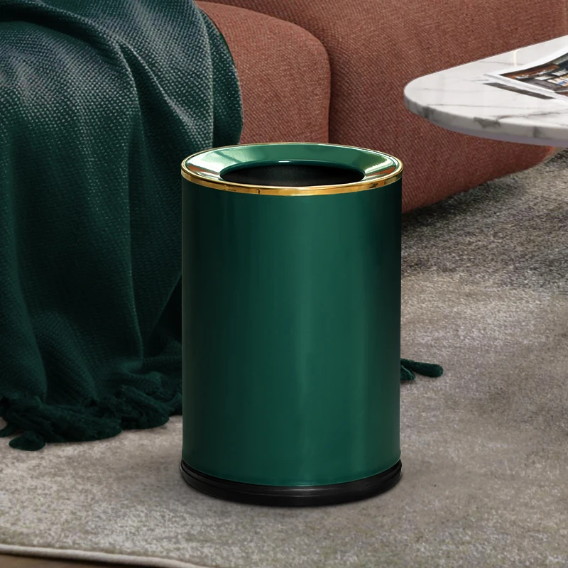 Office Living Room Trash Can luxury Office Metal Big Office Toilette Trash Can Camping Hotel Cubo De Basura Home Accessories