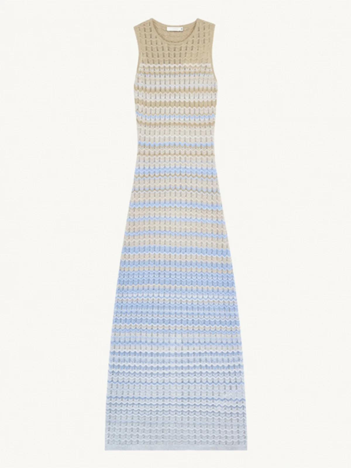 

Вязаное платье MaSandeS adient Design Svel для женщин, модное летнее платье с высокой талией, длинное, с круглым вырезом, А-силуэт, без рукавов