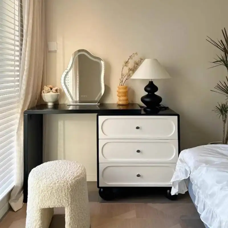 

Decoration Essentials Vanity Desk Shelves Wooden Modern Corner Dressing Table Makeup Adult Coiffeuse De Chambre Furnitures