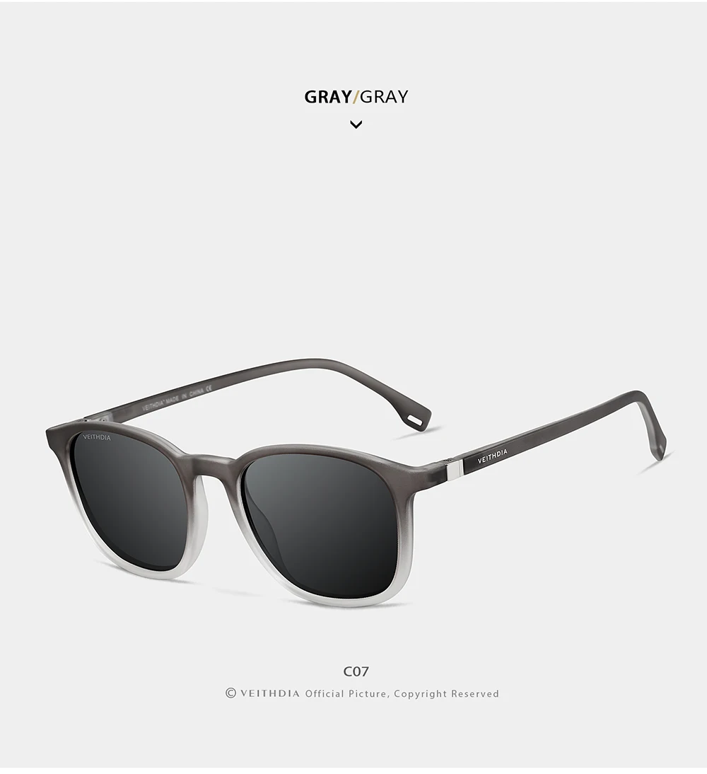 VEITHDIA Marke männer Sonnenbrille Retro TR90 Brillen Polarisierte Linse Vintage Brillen Männlich Fahren Sonnenbrille Für Frauen V7520 – Detail 20