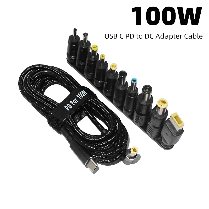 Zasilacz 100W typu C DC Złącze USB typu C do uniwersalnego kabla szybkiego ładowania do laptopa Lenovo Asus Hp Acer
