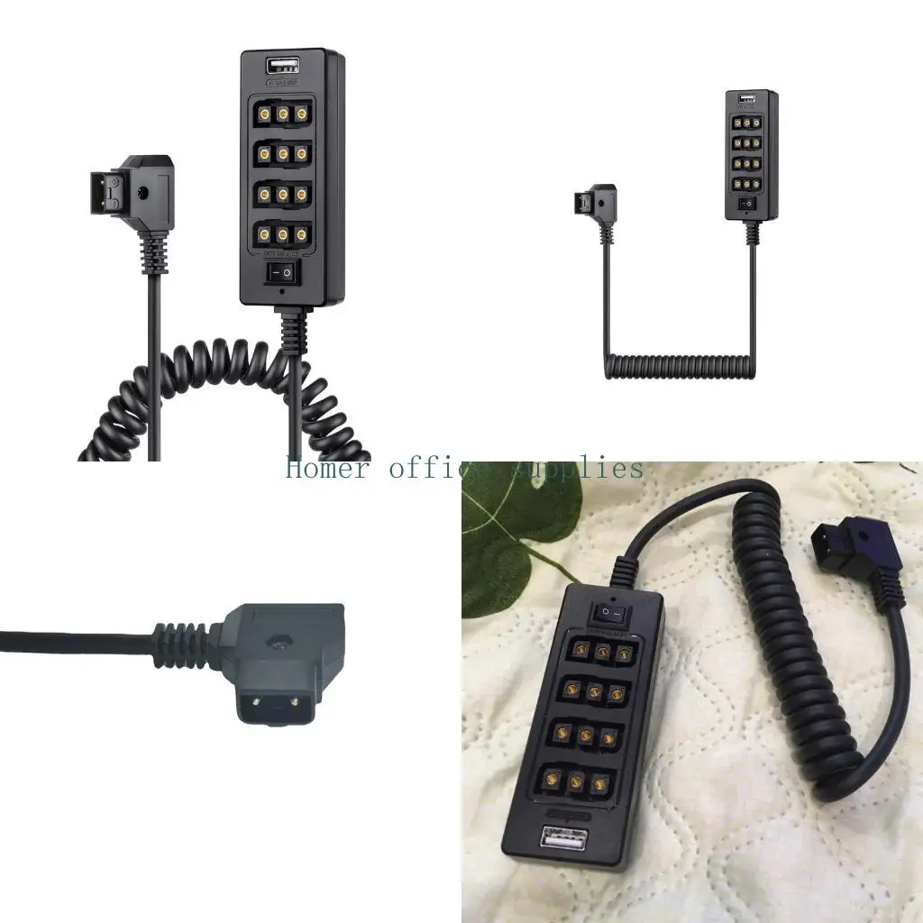 

K43B D-tap B Type Socket Splitter D-tap to 5ports Power Cable for Photography Power 39'' Length D-tap Power Spliter