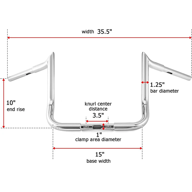 Motorcycle CW-ABAR006-12-CR 12inch Weldless Style Handle Monkey Bar For Harley Touring H-D Street Glide