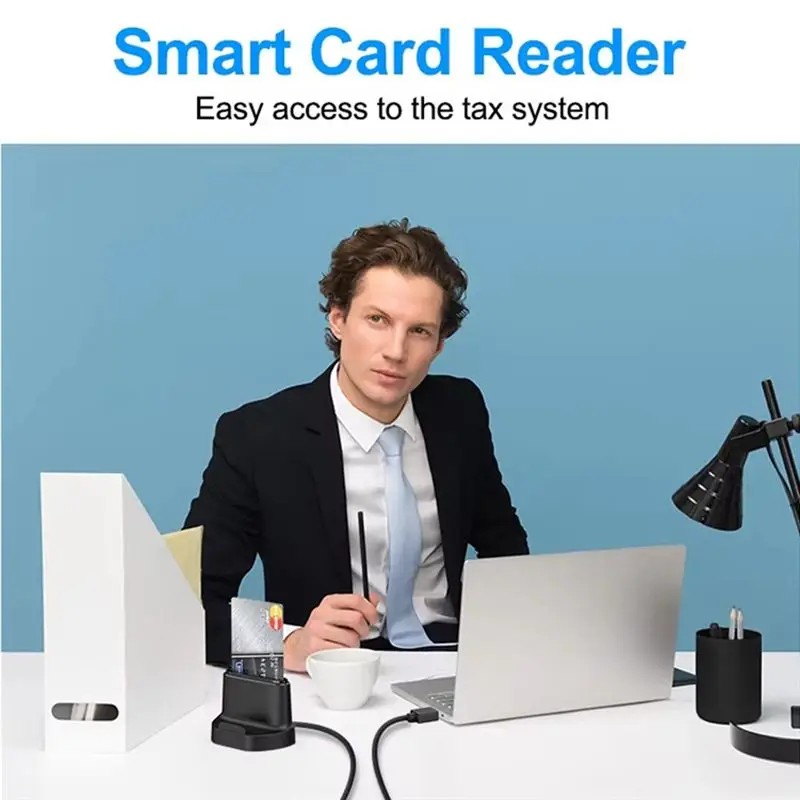 LXYB18B USB Smart Card Reader ATM Tax Return Card Reader Portable Convenient Card Reader