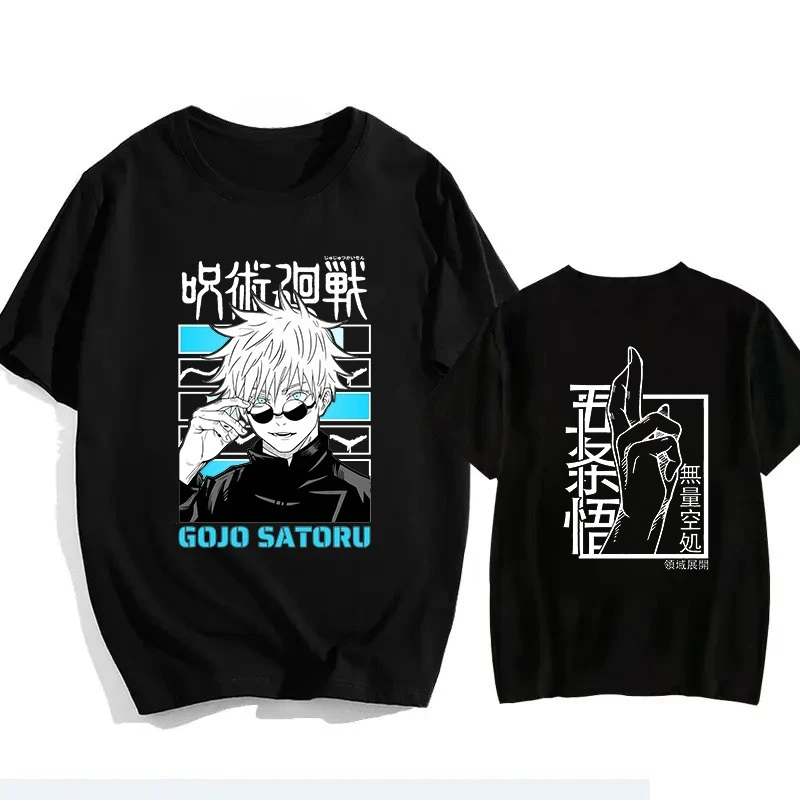 Jujutsu Kaisen Satoru Gojo Unisex Pure Cotton T-shirt New 2026 Summer Anime Print Casual Men's and Women's Short Sleeved Top