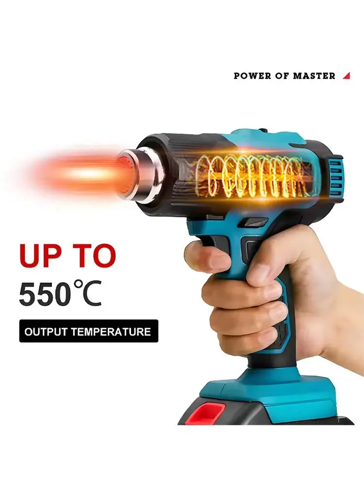 Makita Dhg181 Heißluftpistole, Lithium-Akku 18V Autofolien-Heißluftpistole, Einstellbare Temperatur, Tragbarer Schrumpfheizer.
