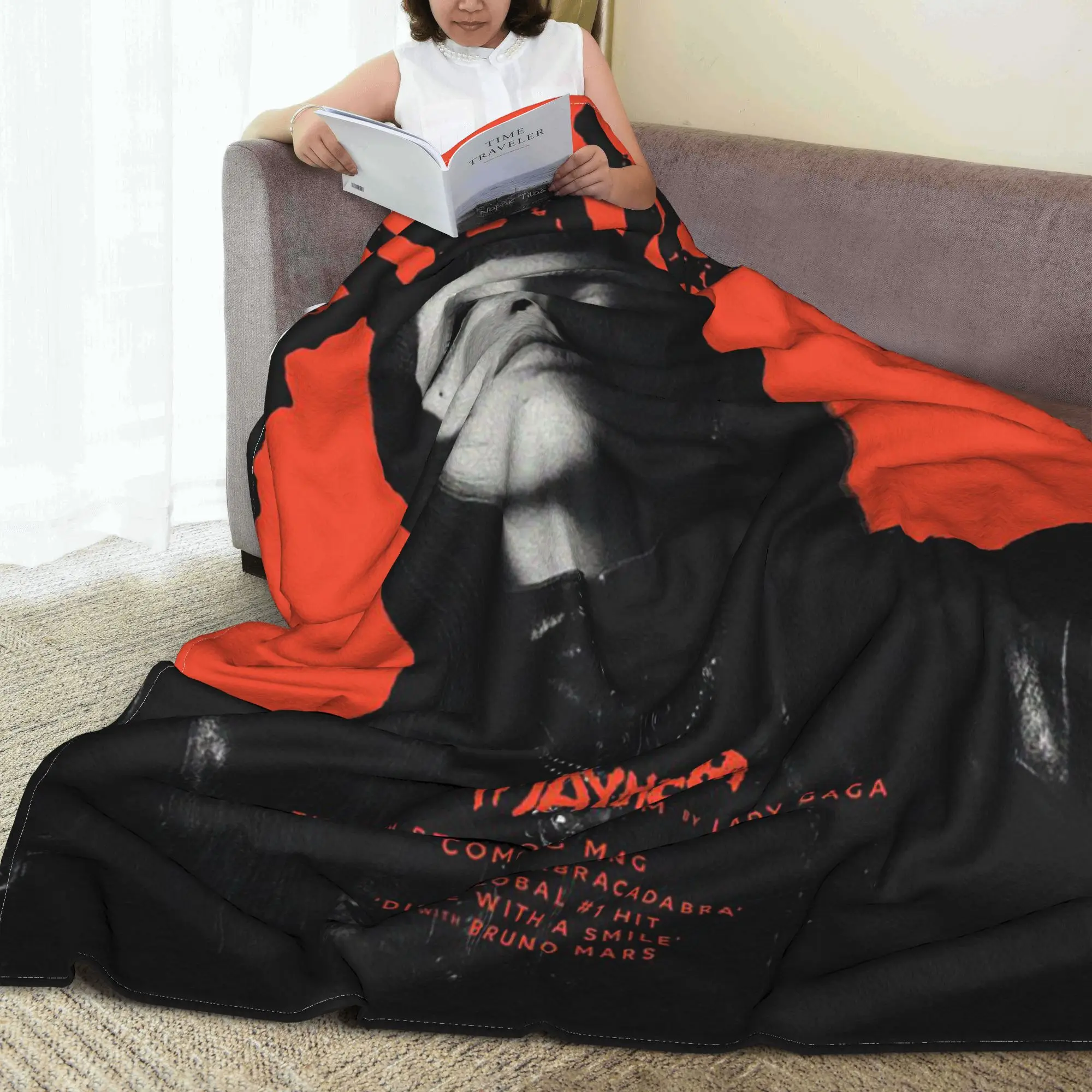 

Lady Gaga Mayhem New Album Music Blankets Multi-function Flannel Throw Blanket for Couch Bedding Travel Throws Bedspread Quilt