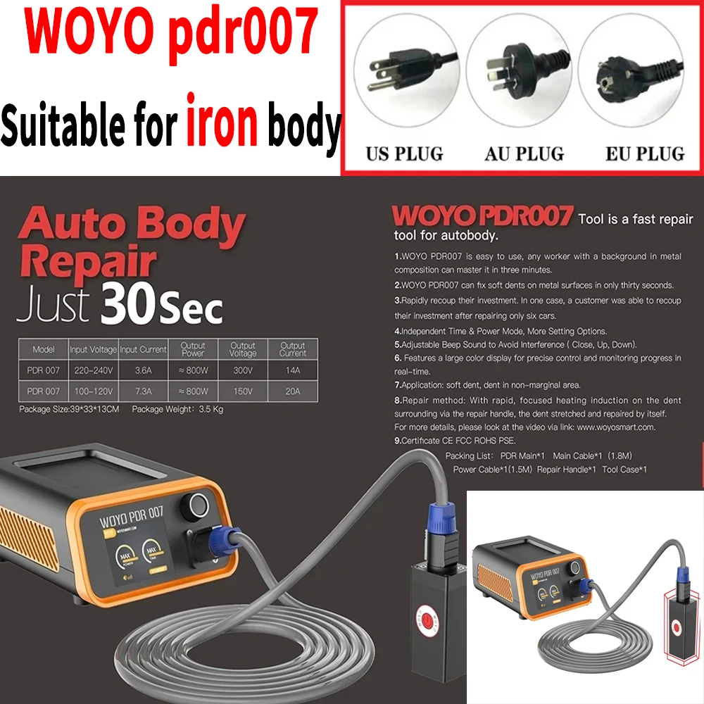 

PDR 007 WOYO PDR007 Damage-free Paint Dent Repair Instrument Electromagnetic Induction Meter Sheet Metal Repair Machine