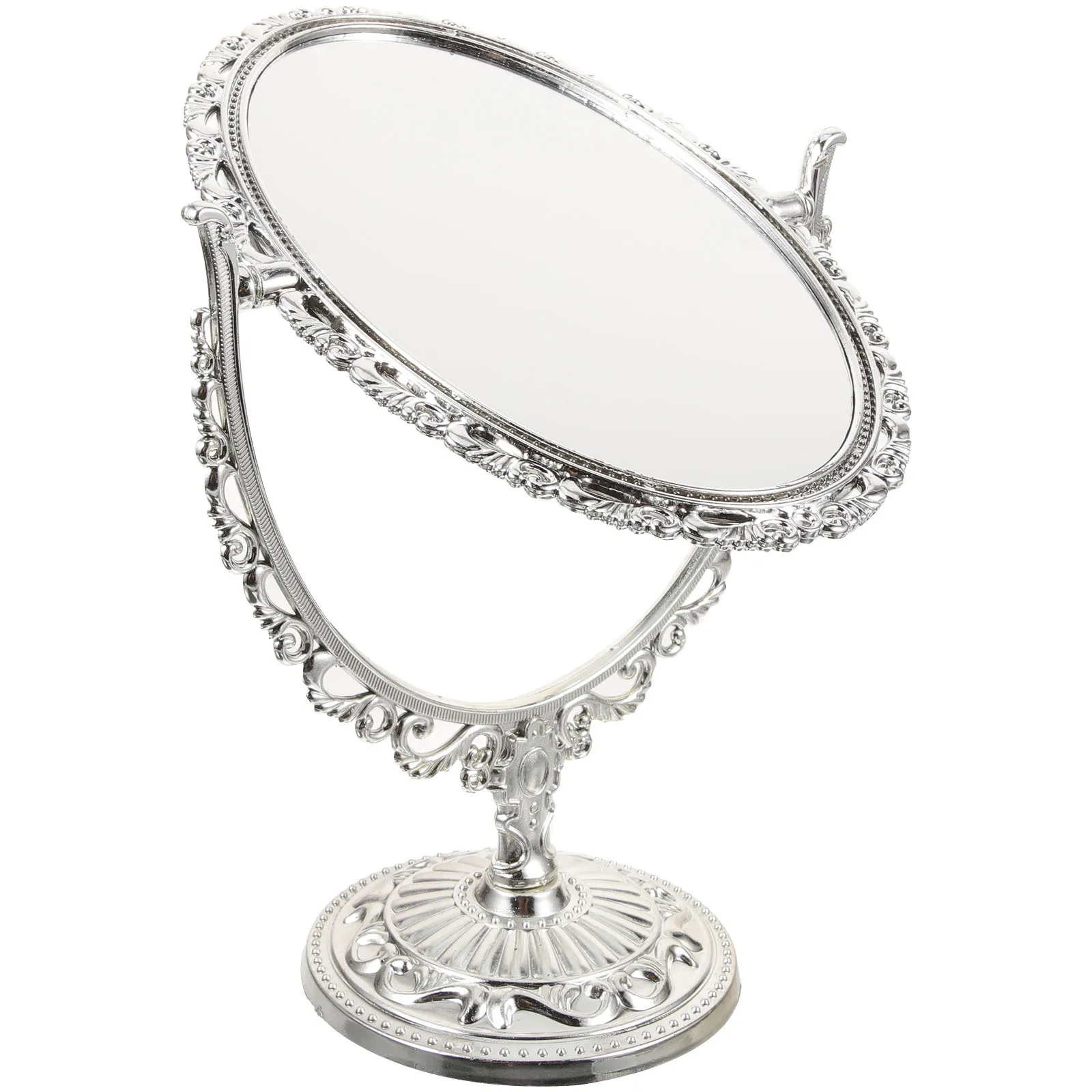 Spiegel dubbelzijdig zilver vintage make-up ijdelheid voor bureau tafelblad spiegels desktop