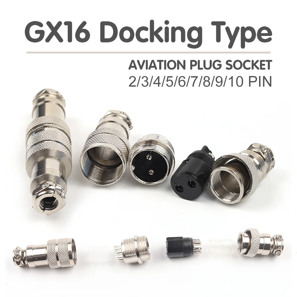 

1PCS GX16 2/3/4/5/6/7/8/9/10 Pins Male&Female Docking Aviation Plug Socket Electrical Wire Cable Connectors Push-in Port Joint