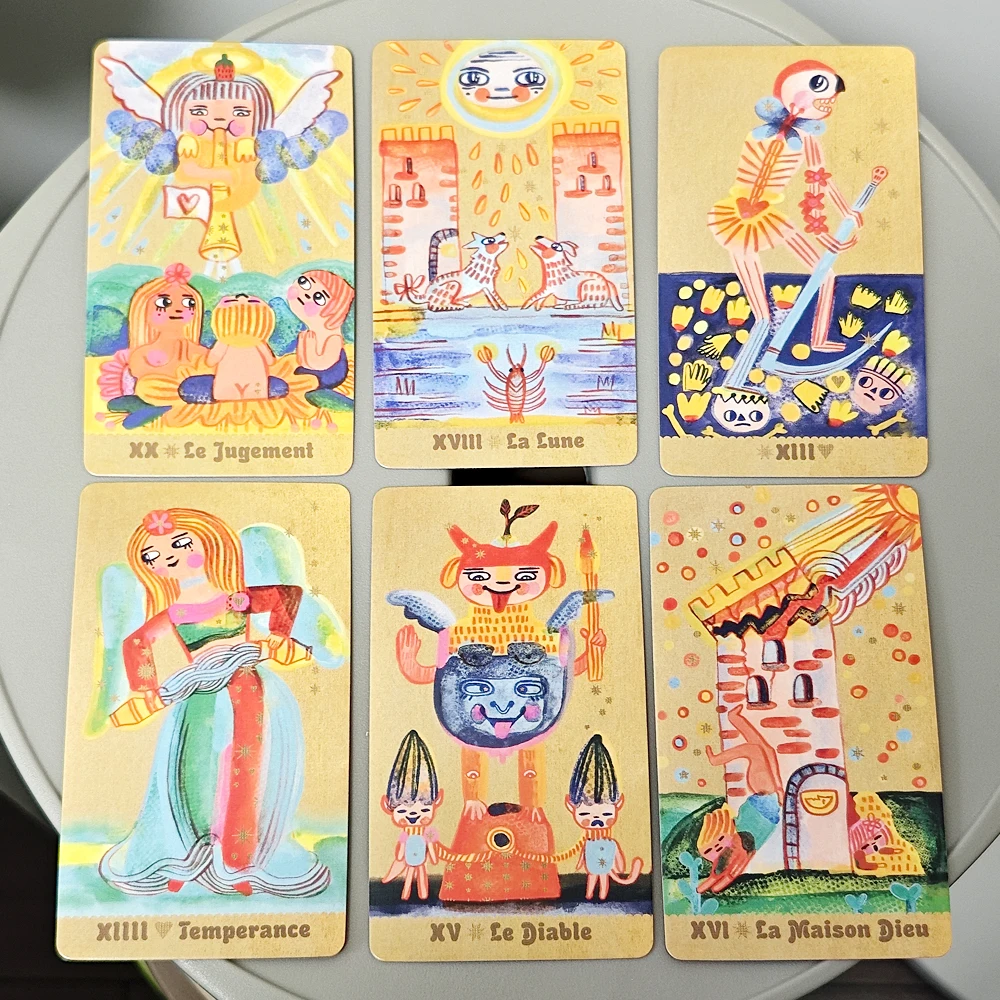 Pipspeak Tarot In French Language A Delightful 78-card Marseille-style Deck Embrace The Whimsical World of Pip Reading 10.3*6cm