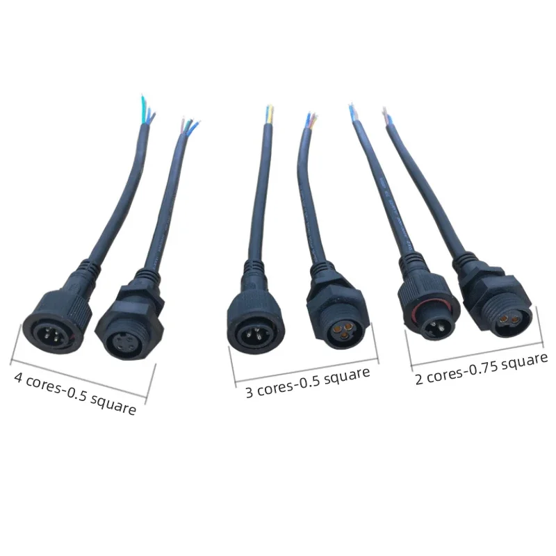 IP68 2/3/4/5Pin Panel Mounted Docking Connectors Male Female Outdoor Waterproof Wire Source LED Insert Line Panel Type Plug