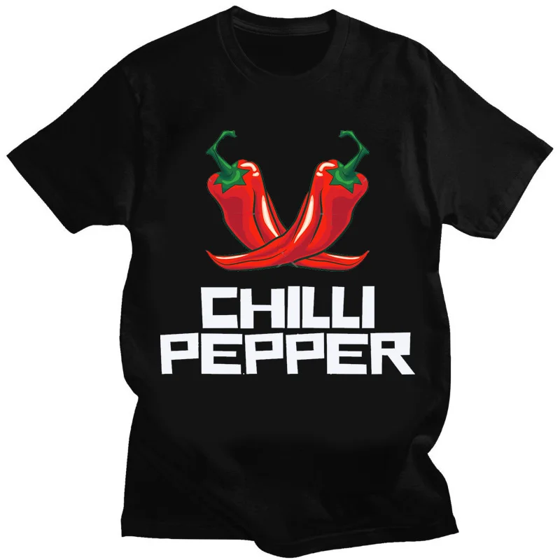 Novelty Red Hot Chili Print Tee Shirt Peppers Cartoon Cool Funny Men Women Harajuku Short-Sleeve Loose Breathable Novelty Tops