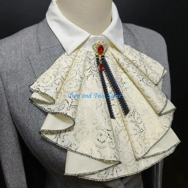 HX6F Multilayerd Faux Collar Decorative Collar for Women Dramatic Stage Performances