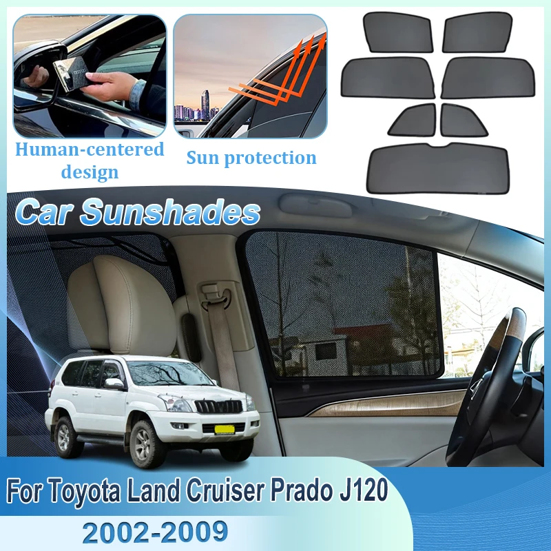 

Sun Shades For Toyota Land Cruiser Prado J120 MK3 2002-2009 Sunshades Magnetic Heat insulation Mesh Window Visor Car Accessories