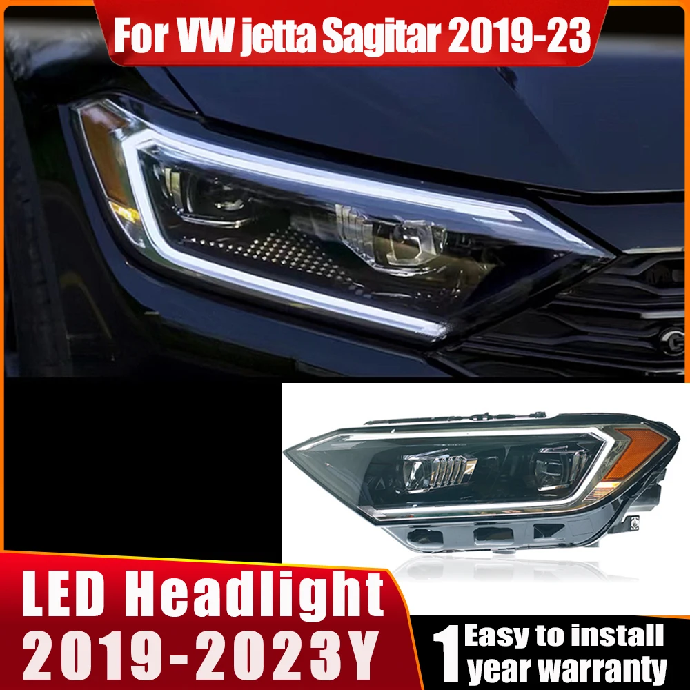 

Автомобильные фары для VW Jetta Sagitar 2019-23 Jetta MK7 DRL светодиодный Bi, ксеноновая лампа в сборе, обновленные динамические сигнальные аксессуары