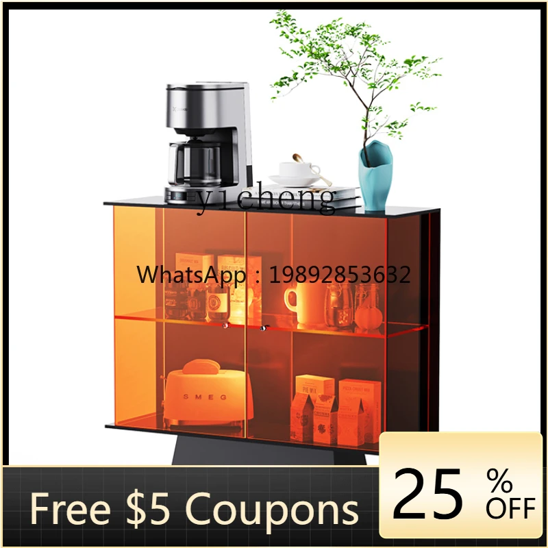 

ZXl Acrylic Sideboard Modern Simple and Light Luxury New Chinese Style Side Cabinet Living Room Chest of Drawers