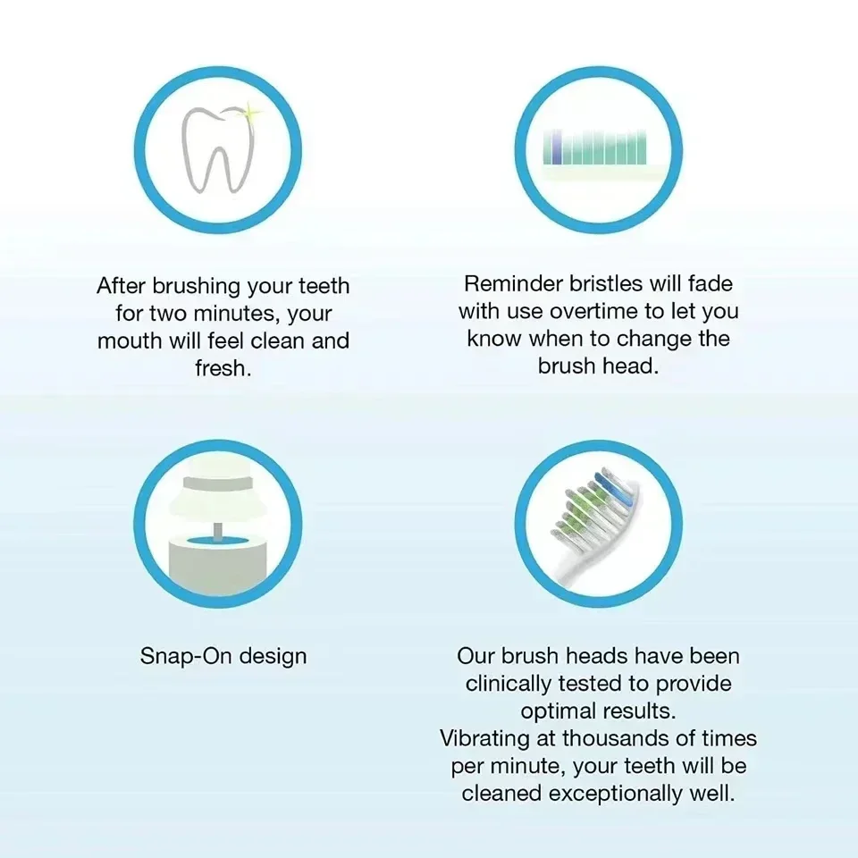 필립스 소닉케어 칫솔 헤드 교체 브러시 헤드, HX3 HX6 HX9 시리즈 HX3210 3211 6150 6500 6510 6530 9342 6730