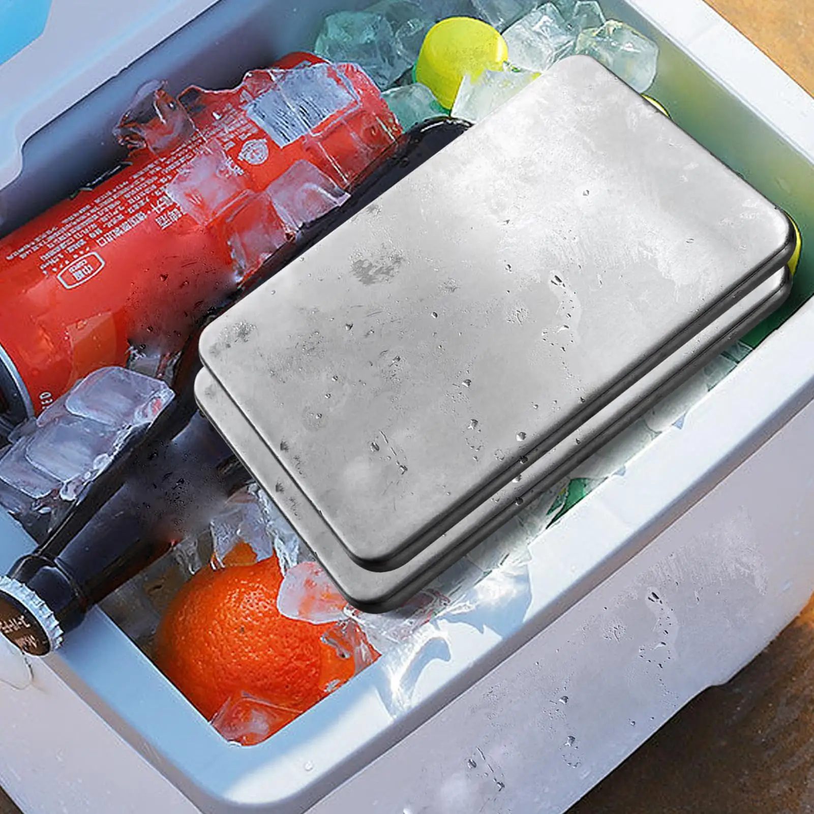 Stainless Steel Ice Packs for Lunch Box, Long Lasting Quick Freeze Cold Packs for Hiking Fishing Picnic Camping