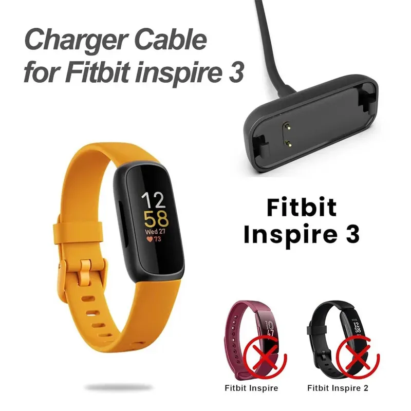 

For Fitbit Inspire 3 USB Smart Watch Charger Replacement Charger Cable 3.3ft/1m
