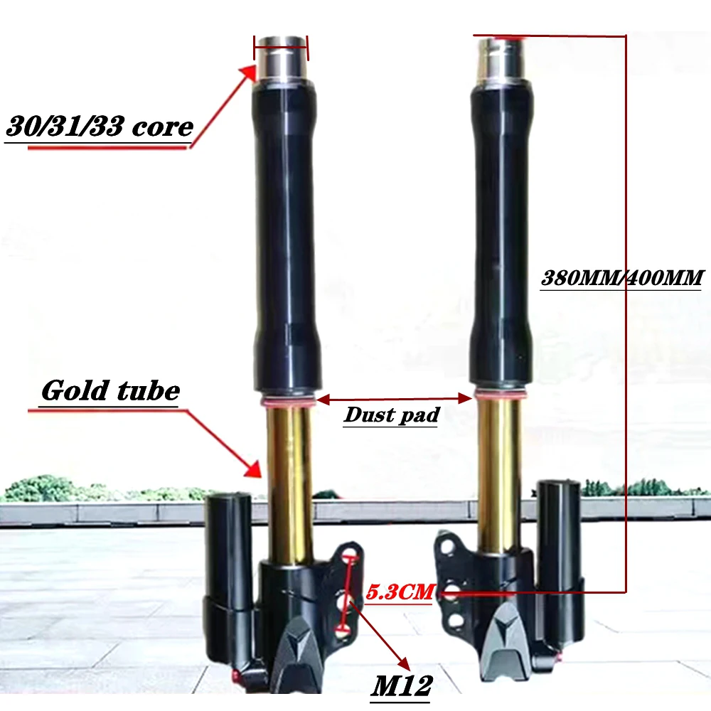 Motorcycle Front Fork Invert Front Shock Absorber 30/31/33core 380/400mm Mounting For Scooter Cygnus-X RSZ FORCE Niu N1S Ninebot