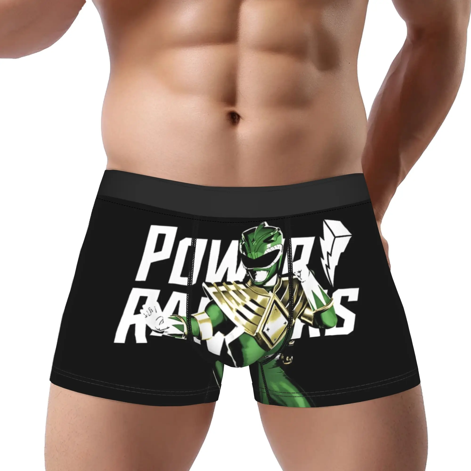 Power Rangers Greens Rangers Karate Action Pose Logo boxers  Underpants Breathbale Panties Shorts Boxer Briefs
