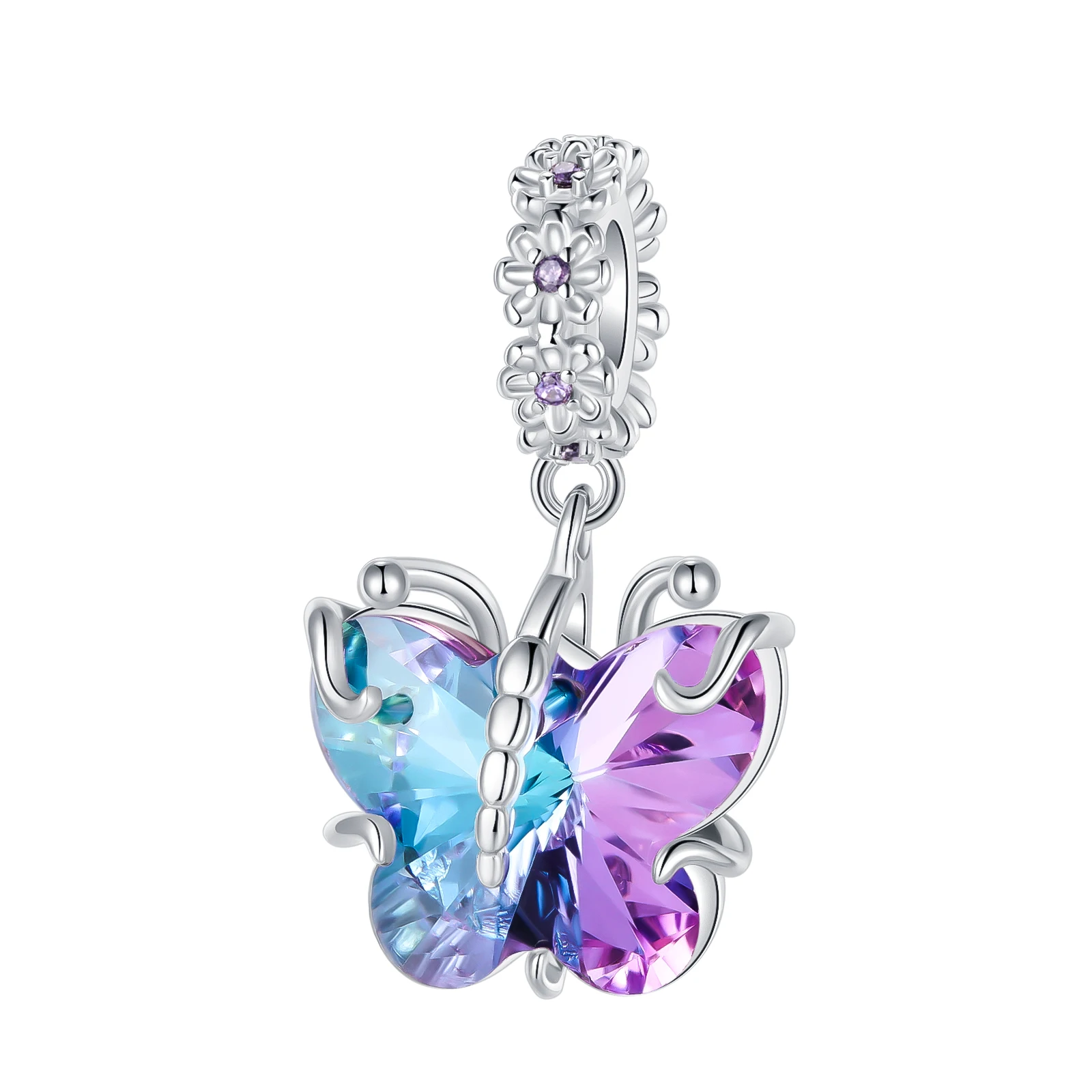 925 Sterling Silver Flower Butterfly Animal Series Pendant Charm Fit Original Pandora Charms Bracelets Women DIY Jewelry Gift