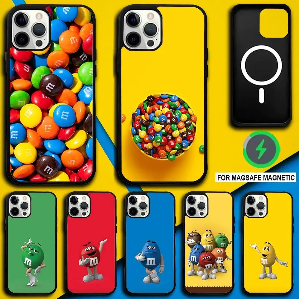 

M-M Chocolate B-Beans Phone Case For iPhone 16,15,14,13,12,11,Pro,Max,Plus,Mini,SE4,E Magnetic Magsafe Wireless Charging