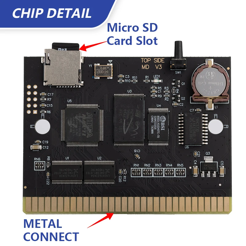Mega Drive V3.0 Pro 3000 in 1 EDMD Remix MD V3 Game Cartridge for