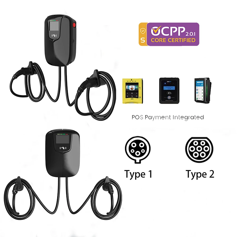 XUDIANTONG Commercial AC EV Charging Station 14KW 22KW 44KW Double Gun Fast EV Charging Station Type1 Type2 GBT EV AC Charger