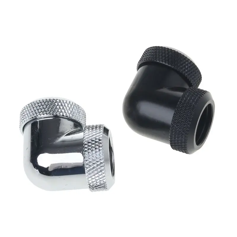 Water Cooling G1/4 Thread 90 Degree Elbow Adapter Tube Connector 14mm Rigid Hard Tube Connector Water Block Fittings