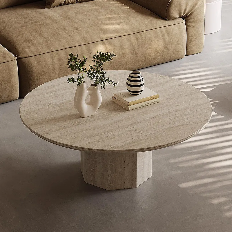 

Coffee table medieval household small apartment simple round coffee table, Nordic round coffee table