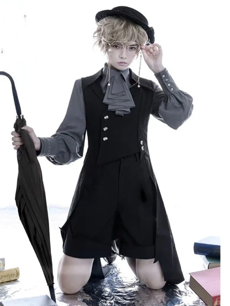 الأزرق خمر Kawaii لوليتا قميص المرأة Y2k Harajuku البلوزات ثقافة فرعية الخريف Blusas Mujer قميص قمصان Jk والبلوزات #3