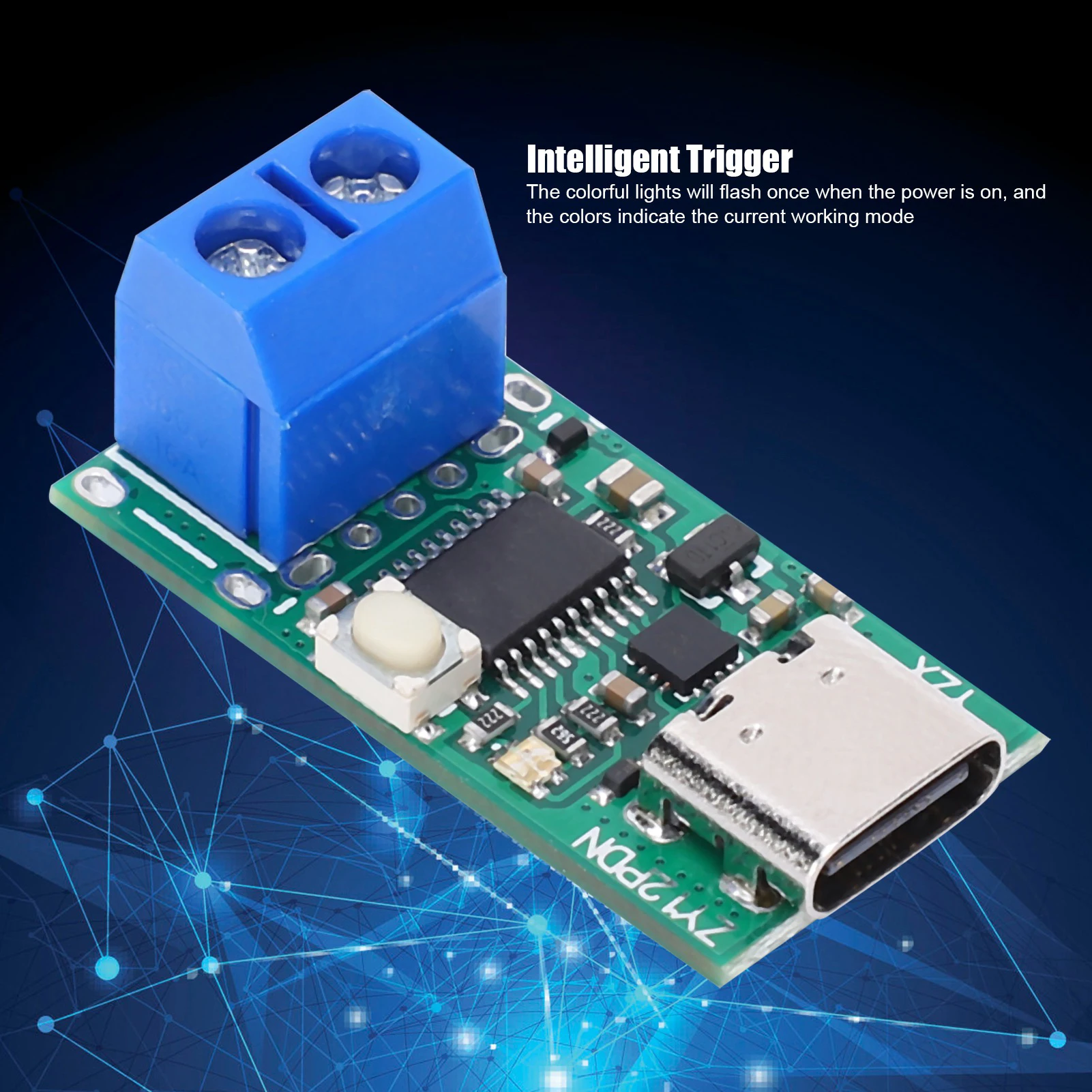 PD2.0 3.0 Fast Charging Trigger Board Intelligent Trigger Module for USB Electronic Load Tester with Screw Terminal QC Trigger