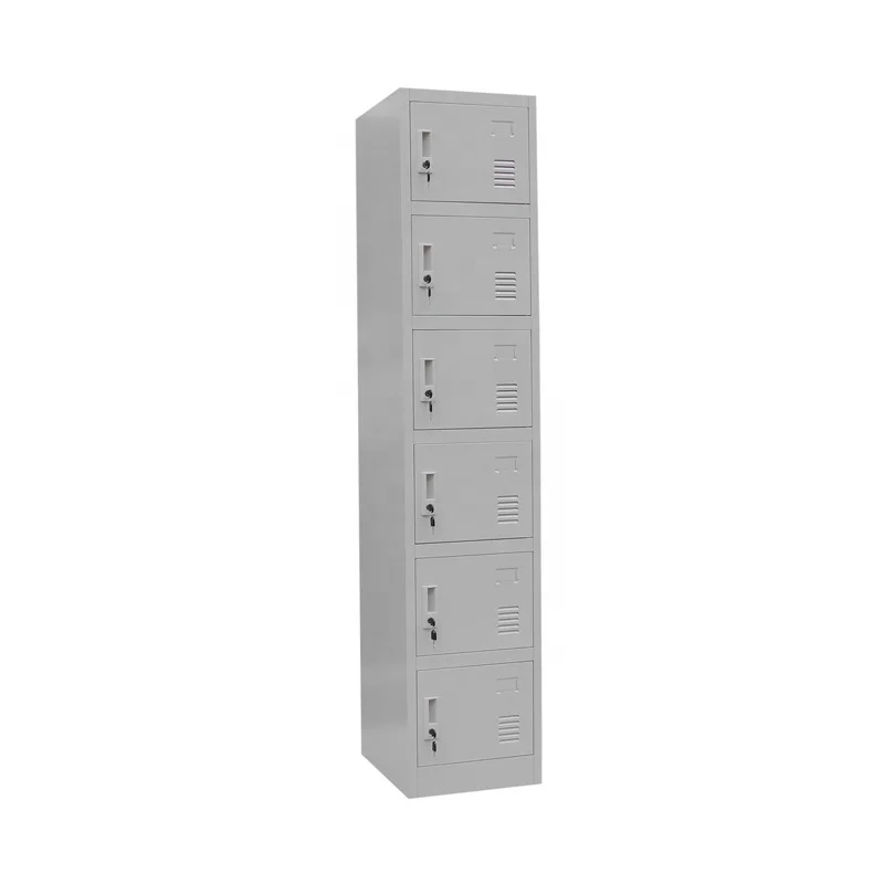 #￥Hot Sale 6-Door Metal Vertical Locker Cabinet 10-Year Warranty Electrostatic Powder Coated for Office Gym Stadium Workshop Use