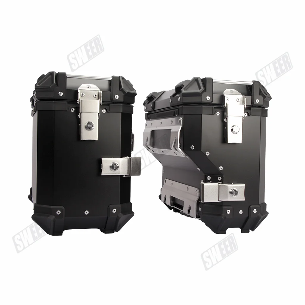 

35L aluminum side Panniers motorcycle side box Saddlebags Luggage Storage Saddle Bag For BMW 310 750 850 1200 1250 1300 gs