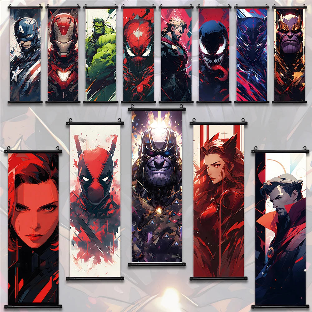 The Avengers Marvel Movie Poster Wall Artwork Canvas Painting Print Home Decoration HD Wallpaper Hanging Scroll Decor Kids Gifts