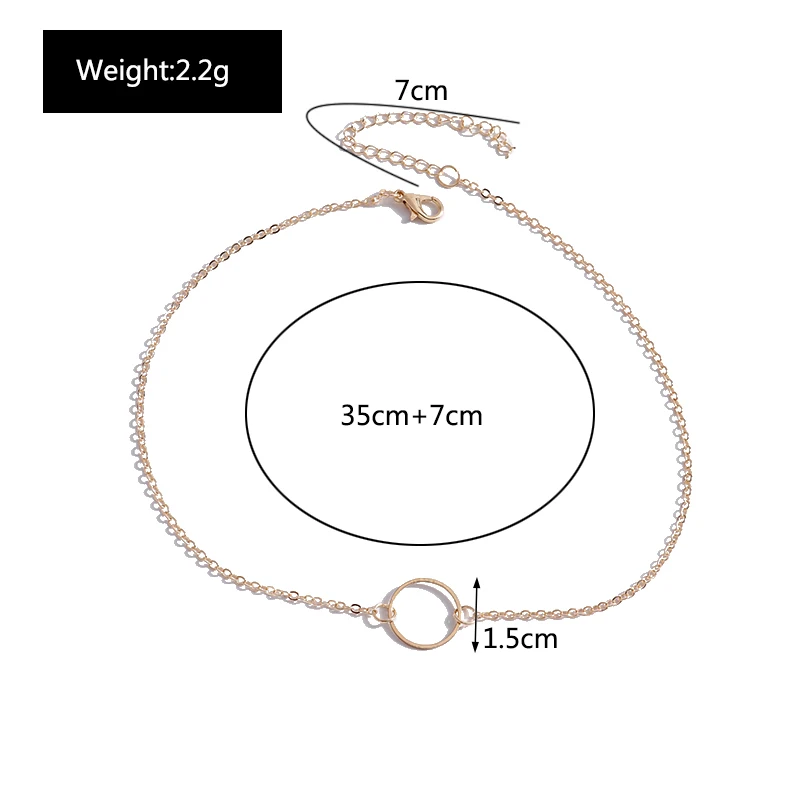 Aihua Mode Mädchen Schlüsselbein Kette Hohl Runde Kreis Halsketten für Frauen Einfache Prägnante OL Halsketten Geburtstag Schmuck Geschenke – Detail 11