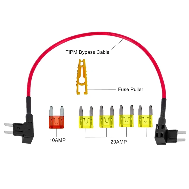 TIPM Bypass Cable, Fuse Holder Fuse Adapter, Fuel Pump Relay Bypass Cable For Dodge Ram Jeep Chrysler VW Accessories CBWPR091AA